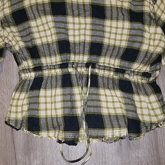 💜Firm Price💜Free People Plaid Ruched Sleeve Shirt - Picture 16 of 16